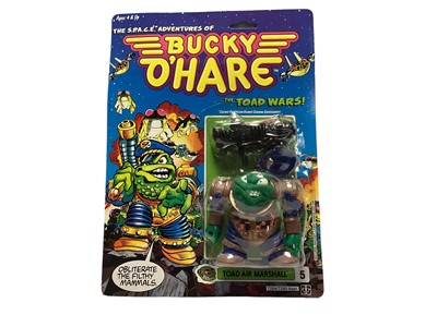 Lot 124 - Hasbro (c1990) The S.P.A.C.E. (Sentient Protoplasm Against Colonial Enchroachment) Adventures of Bucky O'Hare....The Toad Wars! Storm Toad Trooper, on punched card with bubblepack no.7294 (3)