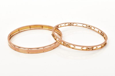 Lot 488 - Two Edwardian 9ct rose gold bangles