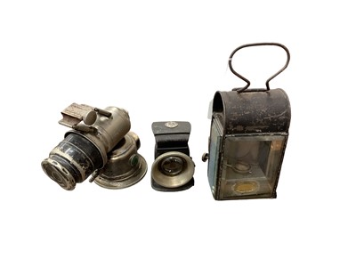 Lot 2404 - Two early 20th Century Lucas cycle lamps, to include Galcia Club lamp and a Chapman Bothers carriage/hand lamp