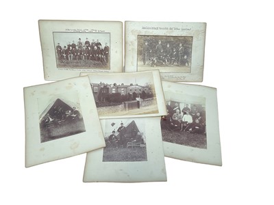 Lot 745 - Collection of five late 19th century Essex Regiment photographs, some with annotations.