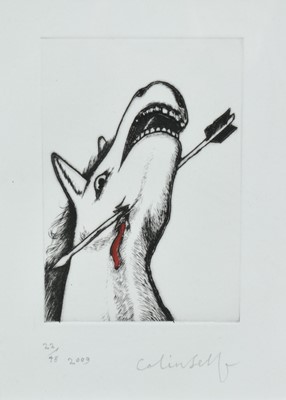 Lot 1188 - Colin Self (b.1941) limited edition etching - Untitled, signed and dated 2009, numbered 22/45, in glazed frame