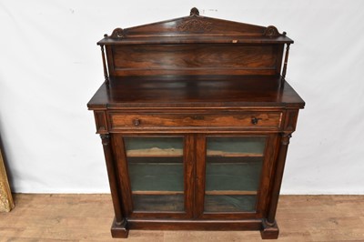 Lot 1369 - Regency rosewood glass doored chiffonier