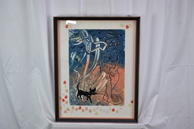 Lot 1189 - Colin Self (b.1941) mixed media - Emily Self and daddy, signed titled and dated 7.8.1992, 42cm x 30cm, in glazed frame