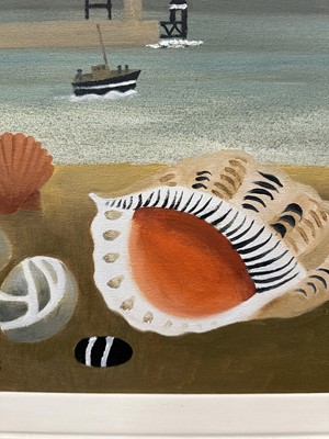 Lot 1033 - *Mary Fedden (1915-2012) oil on canvas - Whitby Harbour, signed and dated '03, 29cm x 39cm, titled and signed to artist's label verso, framed. Provenance: Neptune Fine Art, Derbyshire