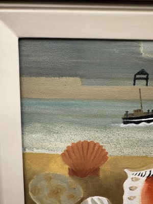 Lot 1033 - *Mary Fedden (1915-2012) oil on canvas - Whitby Harbour, signed and dated '03, 29cm x 39cm, titled and signed to artist's label verso, framed. Provenance: Neptune Fine Art, Derbyshire