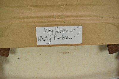 Lot 1033 - *Mary Fedden (1915-2012) oil on canvas - Whitby Harbour, signed and dated '03, 29cm x 39cm, titled and signed to artist's label verso, framed. Provenance: Neptune Fine Art, Derbyshire