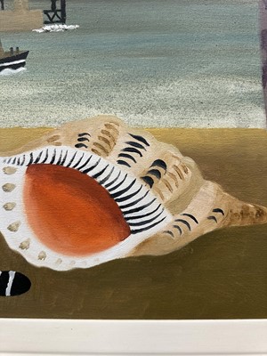 Lot 1033 - *Mary Fedden (1915-2012) oil on canvas - Whitby Harbour, signed and dated '03, 29cm x 39cm, titled and signed to artist's label verso, framed. Provenance: Neptune Fine Art, Derbyshire