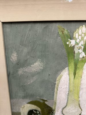 Lot 1032 - *Mary Fedden (1915-2012) oil on canvas - Hyacinth, signed and dated 1975, 41cm x 51cm, signed and titled to artist's label verso, behind glass in gilt frame