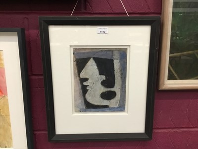 Lot 1112 - Roy Turner Durrant (1925-1998) mixed media on paper - Head, signed and dated '84, 25cm x 20cm, in glazed frame
