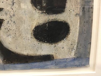 Lot 1112 - Roy Turner Durrant (1925-1998) mixed media on paper - Head, signed and dated '84, 25cm x 20cm, in glazed frame