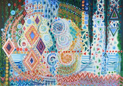 Lot 1116 - Audrey Pilkington (1922-2015) oil on canvas - Abstract, monogrammed, 107cm x 152cm, unframed