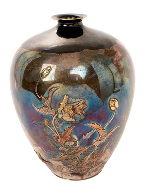 Lot 384 - Late 19th century Japanese silver, brass and copper mixed metal vase
