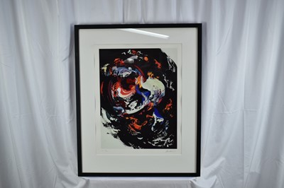 Lot 1258 - *Maggi Hambling (b.1945) screenprint - Sunrise Heart, signed in pencil and numbered AP XV/XVI, 50cm x 38cm, in glazed frame