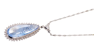 Lot 495 - Sapphire and diamond pendant necklace