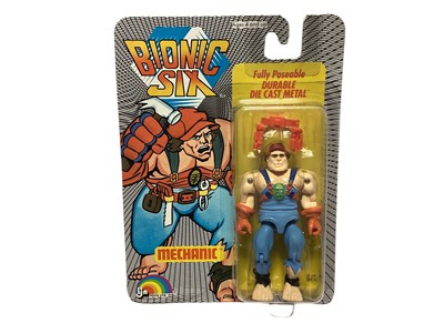 Lot 188 - LJN (1986)  Bionic Six Dr. Scarab's Evil Minions of Destruction  Mechanic diecast 4" action figure, on card with bubblepack (1)