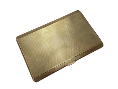 Lot 10 - Art Deco 9ct gold cigarette case with engine turned decoration