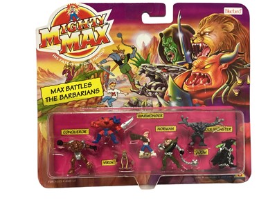Lot 22 - Bluebird (c1994) Mighty Max - Max Battles the Barbarians No.952041, Max Fights the Monsters No.95061 & Max Against the Marauders No.952051, on card with bubblepack (3)