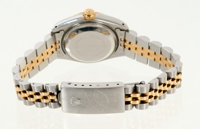 Lot 720 - Ladies Rolex Datejust gold and stainless steel wristwatch, with silver-coloured Jubilee diamond dial, gold milled bezel, screw down crown, in stainless steel 26mm oyster case on gold and stainless...