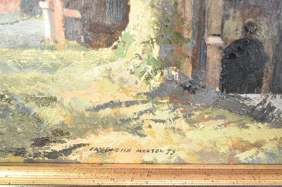Lot 1165 - *Cavendish Morton (1911-2015) oil on board, Chelsworth, signed and dated '73, 29 x 72cm, framed