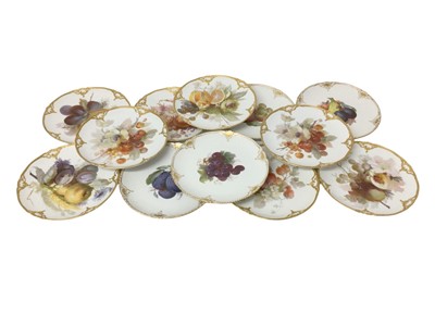 Lot 173 - Twelve early 20th century Berlin dessert plates with fruit decoration