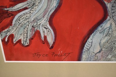 Lot 1169 - *Joyce Pallot (1912-1989) mixed media - Industrial Building, signed, 57cm x 44cm, together with another mixed media