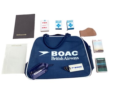 Lot 2405 - Lot Vintage commercial flight bags and ephemera