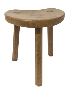 Lot 1396 - Robert 'Mouseman' Thompson oak stool
