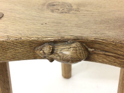 Lot 1396 - Robert 'Mouseman' Thompson oak stool