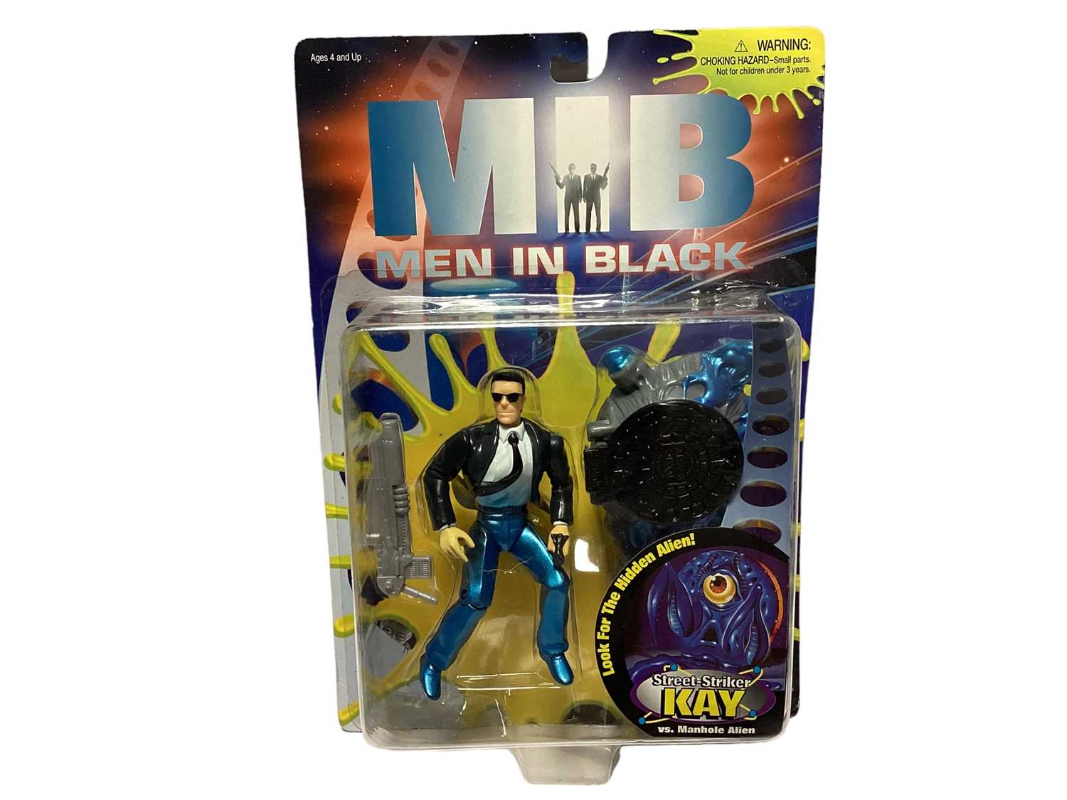 Lot 1891 - Galoob (c1997) MIB (Men in Black) Slime Fightin' Kay, street-striker Kay, Edgar & Jay action figures, on card with bubblepack No.76110  & Mikey No.76222( 5)
