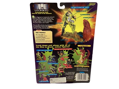 Lot 1891 - Galoob (c1997) MIB (Men in Black) Slime Fightin' Kay, street-striker Kay, Edgar & Jay action figures, on card with bubblepack No.76110  & Mikey No.76222( 5)