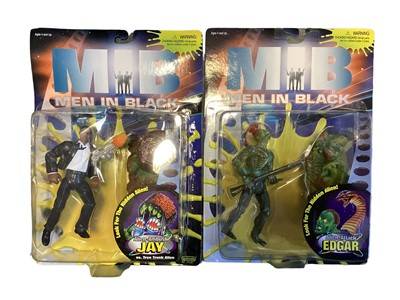 Lot 1891 - Galoob (c1997) MIB (Men in Black) Slime Fightin' Kay, street-striker Kay, Edgar & Jay action figures, on card with bubblepack No.76110  & Mikey No.76222( 5)