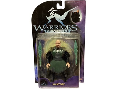Lot 1888 - Bluebird (c1997) Warriors of Virtue action figures including Mosely No.71012, Master Chung No.71015 & Mantrose No.71009, on card with bubblepack (3)