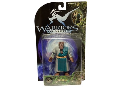 Lot 1888 - Bluebird (c1997) Warriors of Virtue action figures including Mosely No.71012, Master Chung No.71015 & Mantrose No.71009, on card with bubblepack (3)