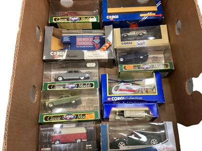 Lot 1927 - Die cast boxed Corgi classics including Eddie Stobbart, OB coaches and other in five boxes.