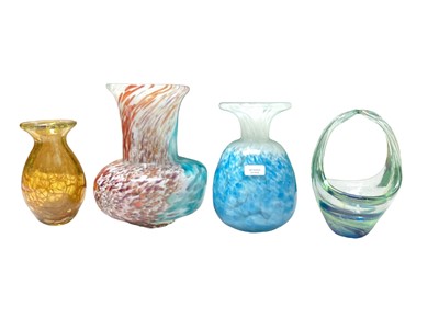 Lot 1108 - Group of Mdina and Mtarfa glass including three scent bottles and vases (7)