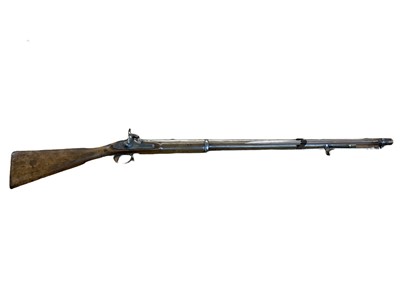 Lot 1018 - Victorian two band Enfield military musket, Indian issued, together with a socket bayonet.