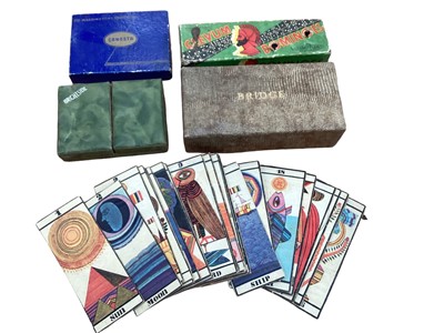 Lot 2470 - Box of vintage playing cards, dominoes, etc