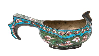 Lot 429 - Imperial Russian Silver and cloisonné Kovsch