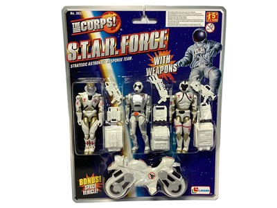 Lot 1898 - Lanard (c1997) The Corps S.T.A.R. Force (Strategic Astronaut Response Team) Cruisers including Cyberfly, Velocitor & Cosmic Cobra, on card with bubblepacks  No.s 3850 (3) / Lanard (c1997) The Corps S.