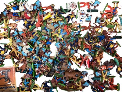 Lot 1847 - Britains mixed selection of Deetail WWII soldiers & Britains plastic Wild West, Knights & Greeks (1 box)