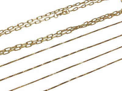 Lot 9 - Three 18ct gold chains
