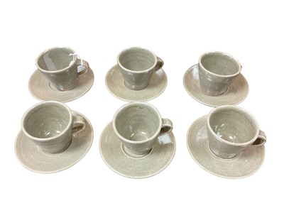 Lot 1176 - Set of six Leach St Ives pottery coffee cups and saucers