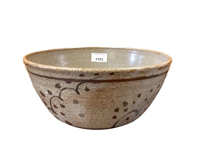 Lot 1183 - Collection of Leach St Ives pottery, including lidded tureen, four plates and six side plates, two salts and nine handled bowls, together with a studio pottery bowl, all with impressed marks