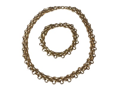 Lot 38 - Christian Dior gold plated fancy link necklace and matching bracelet
