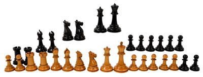 Lot 754 - Large late 19th / early 20th century Staunton Chessmen chess set by Jacques in original box