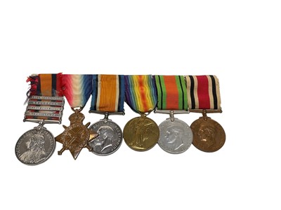 Lot 749 - Boer War and later medal group comprising Queen's South Africa medal, 1914 Star, War and Victory medals, Second World War Defence medal and George VI Special Constabulary Long Service and Good Cond...