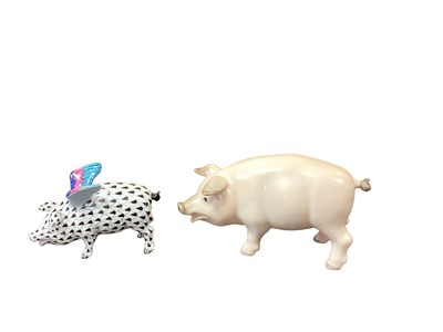 Lot 1160 - Two Herend porcelain pigs