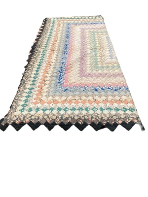 Lot 2070 - Cotton patchwork quilt 200 x 190 cms approximately c.1930's.