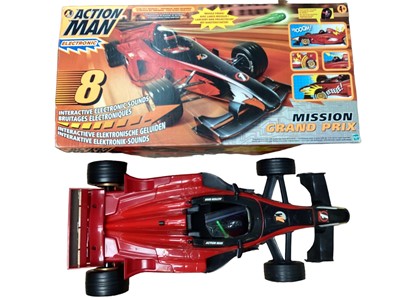 Lot 1871 - Hasbro Action Man Mission Grand Prix, boxed, plus motorcycle, two action figures and captain Scarlett