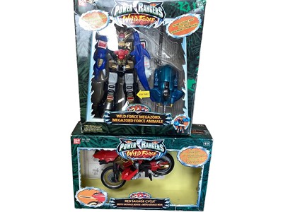Lot 1875 - Bandai (c2002) Power Rangers Wild Force Red Savage Cycle & Megazord, both boxed, plus other action figures including Robot Wars (qty)